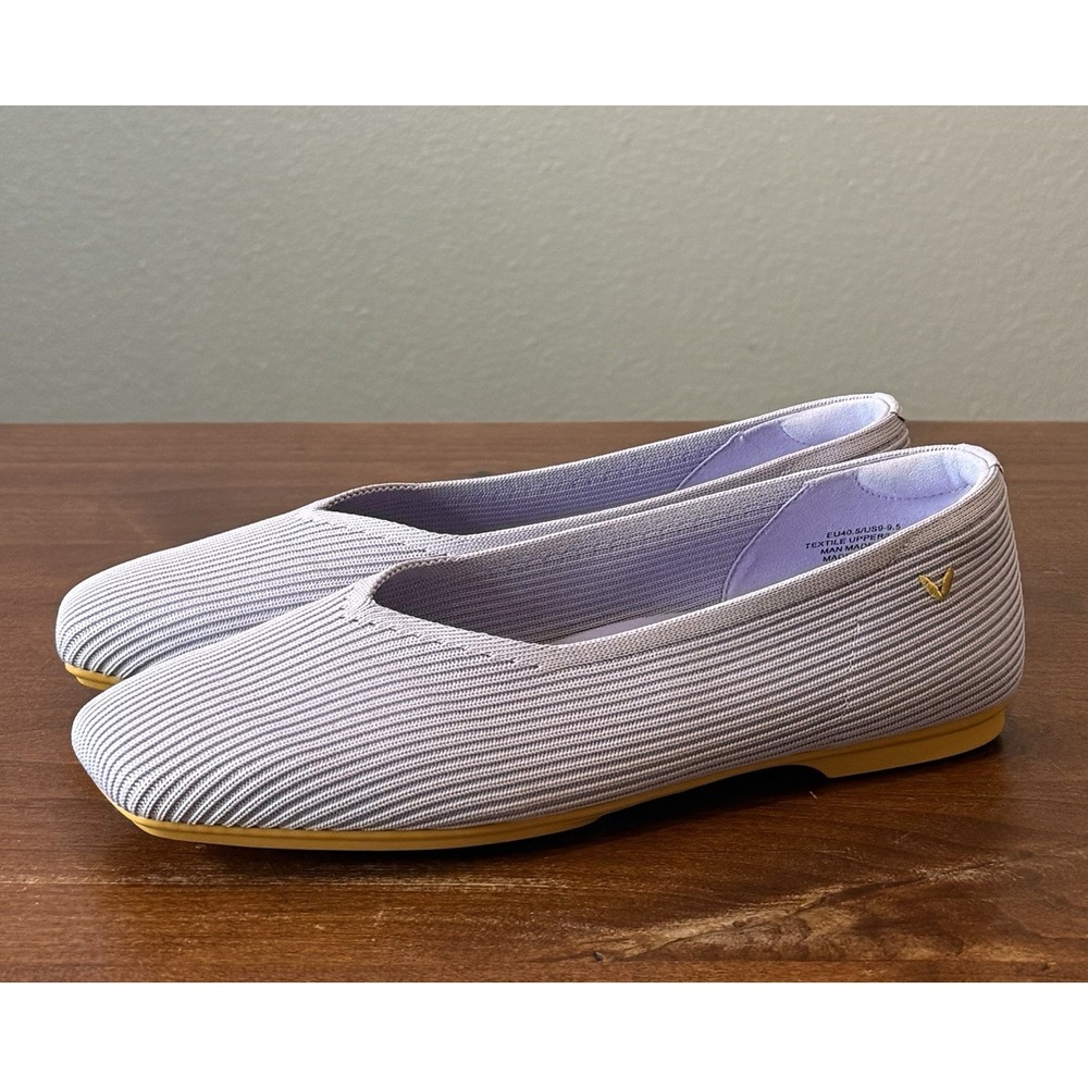Vivaia Margot 3.0 Square-Toe V-Cut Lightweight Washable Flats Light Violet $129